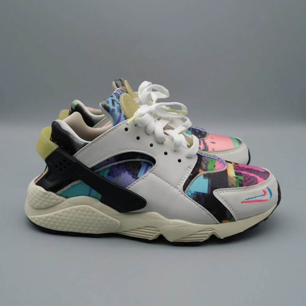 Nike Air Huarache Women Multi Glitch Print Streetwear Sneaker 8 DX3264-902
